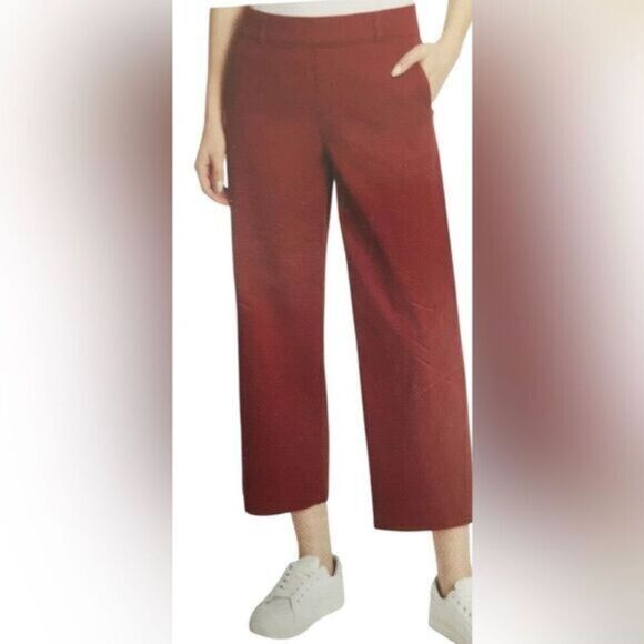 NWT Gloria Vanderbilt Women’s Red Pull On Wide Leg Crop Pants - Size 8 - Picture 1 of 12